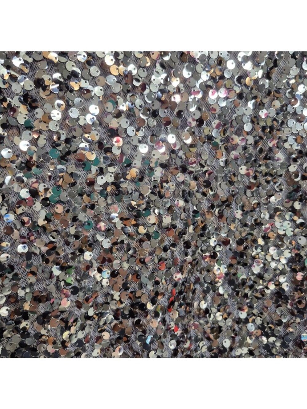 Chicos Silver Sequin Tank Top With Leopard Print Collar Womens Size 0 Sparkly Pa - Picture 2 of 6